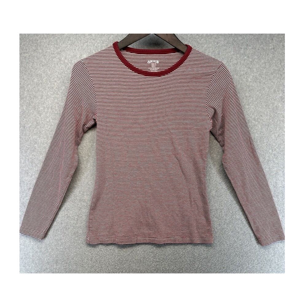 Orvis Womens Long Sleeve Shirt Size Small Striped Lightweight Round Neck